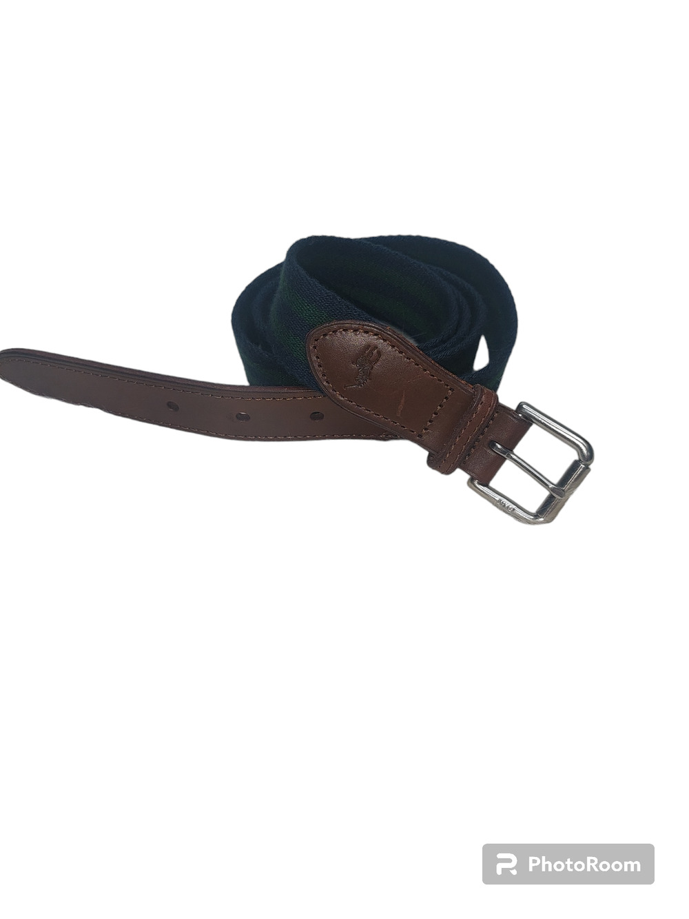 Polo Ralph Lauren Navy Horizontal Striped Canvas Webbed Belt